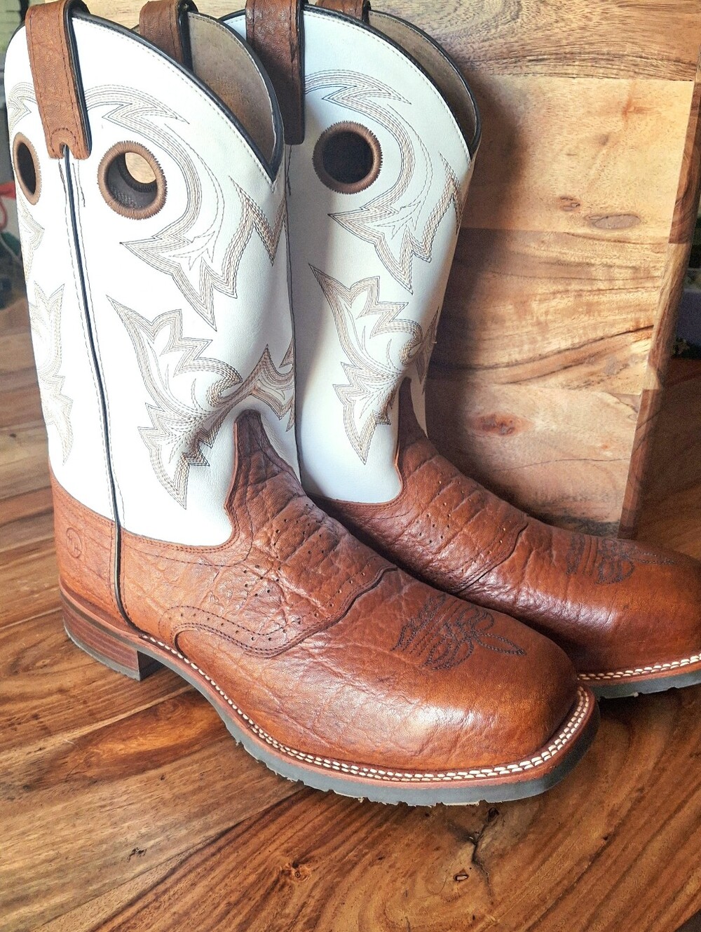 Like NEW Double H Leather Cowboy Steel Toe Boot